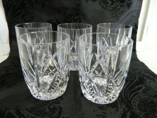 (5) Waterford Marquis Brookside Crystal Double Old Fashioned High Ball Glasses