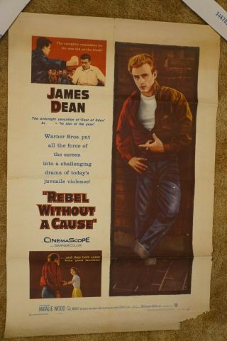 Rebel Without A Cause James Dean Natalie Wood One Sheet 1955