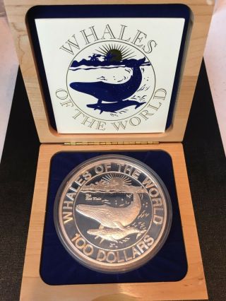 1993 Bahamas Whales Of The World Silver Proof 1 Kilo Kg 32.  15 Oz.  - 750 Mintage