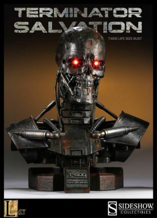Sideshow 1:1 Scale Life - Size Terminator T - 600 Endoskeleton Bust Statue Figure