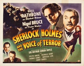 Sherlock Holmes And The Voice Of Terror Vintage Movie Poster Half - Sheet