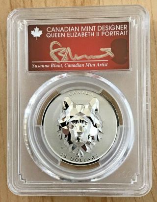 2019 2020 Canada 1oz Silver Multifaceted Animal Head Wolf Pr70 Susanna Blunt Fdi