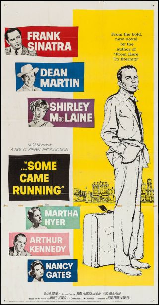 Poster Some Came Running 1959 3 Sheet 41 " X79 " Vf 7.  5 Frank Sinatra Dean Martin