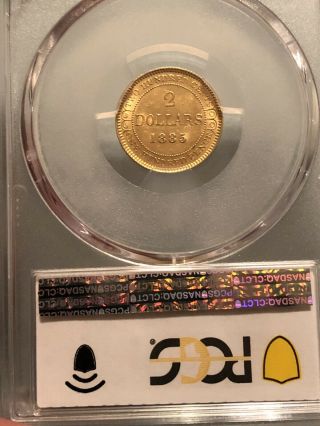 1885 Victoria Newfoundland $2 Gold PCGS AU 58 3