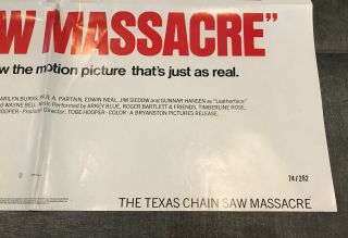 TEXAS CHAINSAW MASSACRE,  THE 1974 BRYANSTON PICTURES Movie Poster 3