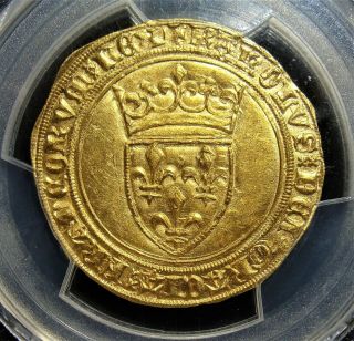 France: Nd (1380 - 1422) Gold Ecu D 