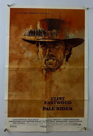 Pale Rider Movie Poster (good, ) One Sheet 1985 Cowboy Western 1340