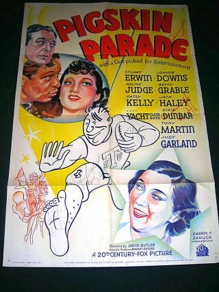 Pigskin Parade Movie Poster One - Sheet Judy Garland 1936