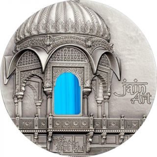 Palau 2016 $10 Tiffany Art - Jain Temple India 2 Oz Silver Coin