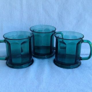 Vintage Depression Era Set Of 3 Green Mugs - Made In The Usa (item 39)