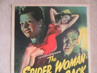 SPIDER WOMAN STRIKES BACK ORIG 1946 1SHT MOVIE POSTER LINEN GALE SONDERGAARD EX 2