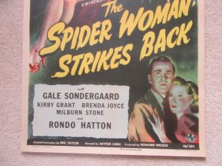 SPIDER WOMAN STRIKES BACK ORIG 1946 1SHT MOVIE POSTER LINEN GALE SONDERGAARD EX 3