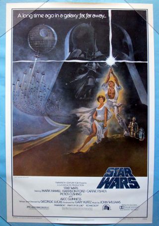 - 1977 - Star Wars - 1st Printing One Sheet Poster - Style " A " 77/21 - 0