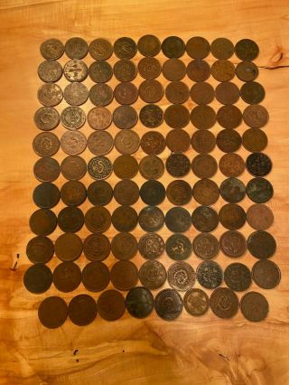 98 Republic Of China / Japan Copper Coins - Ten Cash - Tai Ching Ti Kuo Foo Kien