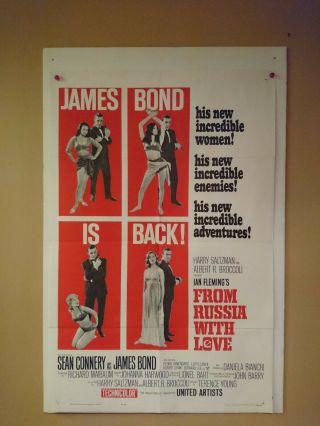 James Bond Poster - 1964 From Russia With Love Poster 1 Sheet - B