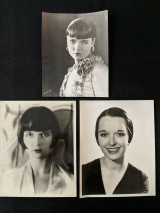 Vintage 1920s Hollywood Louise Brooks Paramount Photos By Elmer Fryer (3 Photos)