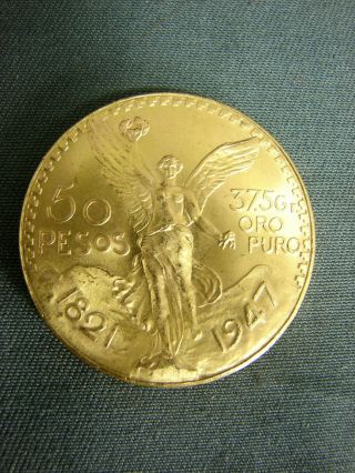1947 Mexico Gold 50 Pesos - Bu - 1.  2056oz.