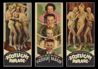 Art Deco Pre - Code 1933 Footlight Parade Herald Lobby Card Poster Set With Nudes