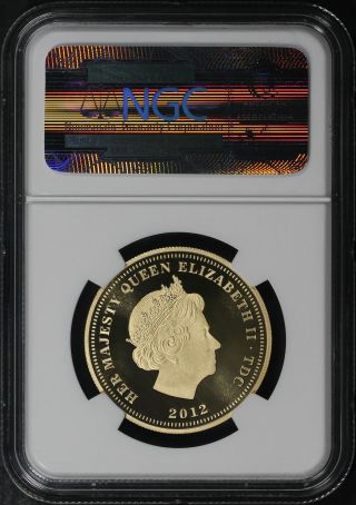 2012 TDC Gold 2 Sovereign Diamond Jubilee Regent and the Lion NGC PF - 69 UC 3