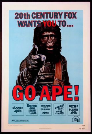 Go Ape Planet Of The Apes Festival Poster 1974 1 - Sheet On Linen