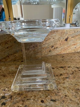 Waterford Crystal Candle Stick Holder Square For Pillar Candle 5 1/2” Tall