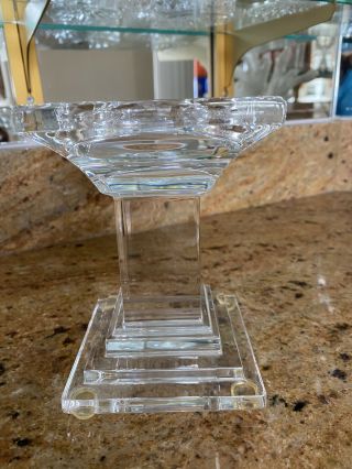 Waterford Crystal Candle Stick Holder Square For Pillar Candle 5 1/2” Tall 3