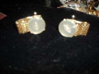 Elvis Presley Owned & Worn Gold Button Wrapover Cufflinks From His Hairdresser