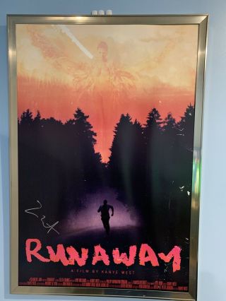 Rare 2010 Kanye West Signed Runaway Movie Poster 100 Authentic