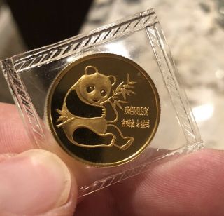 1982 1/4 Oz.  999 Gold Panda Coin In Package