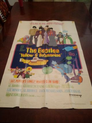 Yellow Submarine The Beatles Psychedelic 1968 1 - Sheet Movie Poster