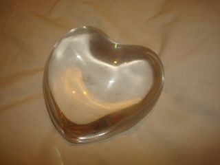 Baccarat France Crystal Puffed Heart Paperweight Signed