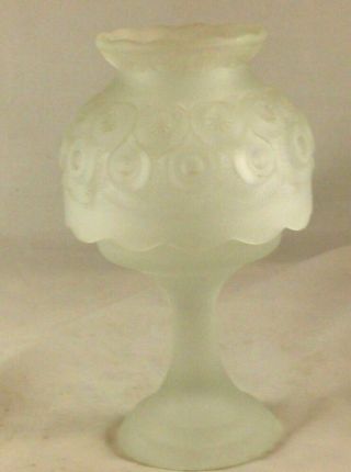 Vintage L.  E.  Smith White Frosted Glass Moon & Star Tea Light Candle Holder/ Fair