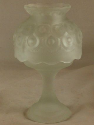 Vintage L.  E.  Smith White Frosted Glass Moon & Star Tea Light Candle Holder/ Fair 3