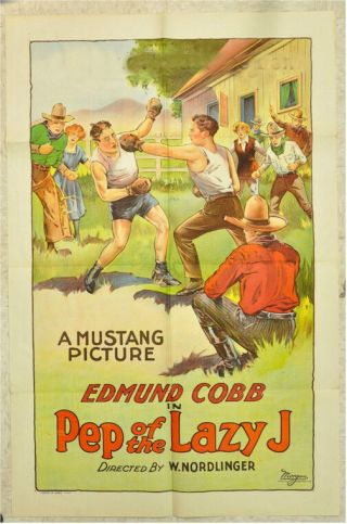 Pep Of The Lazy J Vintage Movie Poster Western Boxing 1926
