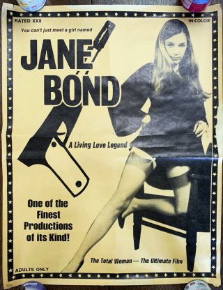 Jane Bond Adult X - Rated Poster 1970 