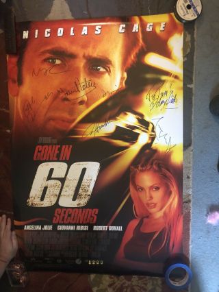 Signed Angelina Jolie Nic Cage X5 27 X 41 Ds Gone In 60 Seconds Poster