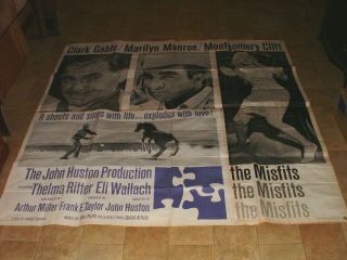 Marilyn Monroe Clark Gable The Misfits Movie Poster Og Six 6 Sheet Glenn Danzig