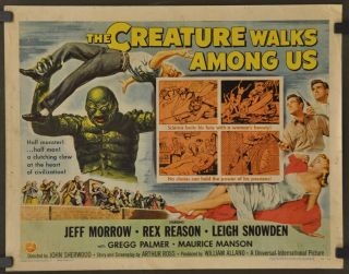 The Creature Walks Among Us 1956 22x28 Movie Poster Jeff Morrow Horror