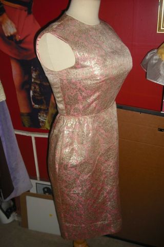 Jayne Mansfield Owned & Worn Pink & Silver Wiggle Dress From Estate