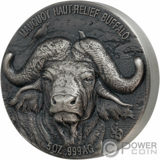 Water Buffalo Big Five Mauquoy 5 Oz Silver Coin 5000 Francs Ivory Coast 2020