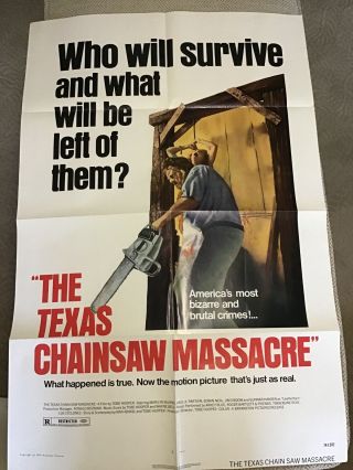 Vintage Movie Poster The Texas Chainsaw Massacre Monster Horror 1974