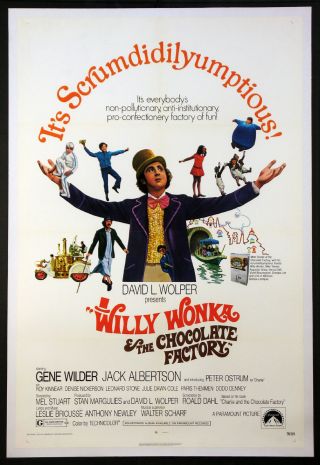 Willy Wonka And The Chocolate Factory Gene Wilder 1971 1 - Sheet Linenbacked