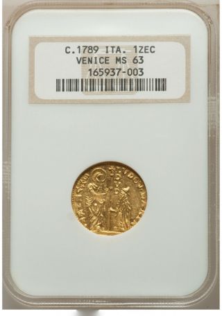 Final Doge of Venice Ludovico Manin Gold Zecchino NGC Crtfd.  MS63 1st Gen Holder 2