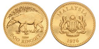Malaysia - Gold 500 Ringgit Coin - 1976 - Unc
