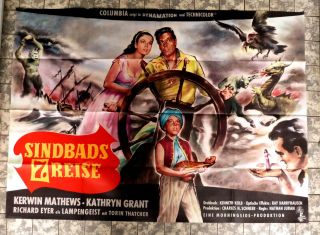 The 7th Voyage Of Sinbad German 2 - Sheet 33x46inch ´58 Ray Harryhausen Fantasy