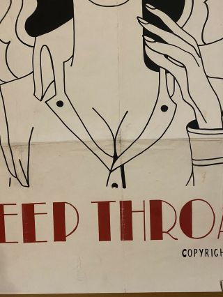 DEEP THROAT one - sheet movie poster ' 72 Linda Lovelace classic WHITE STYLE 3