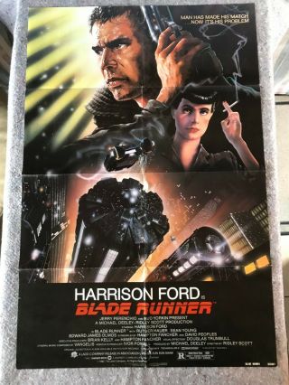 Blade Runner 1982 Orig.  1 Sheet Movie Poster 27 " X41 " (g, ) Ridley Scott/h.  Ford