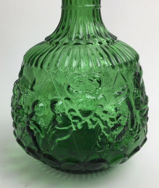 Vintage Green Genie Bottle Decanter Italy Zodiac Signs Mid Century Modern MCM 2