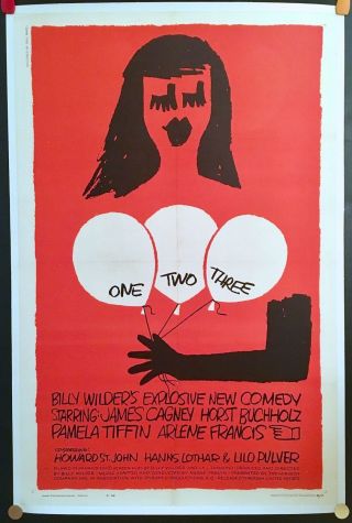 One,  Two,  Three,  Movie Poster One Sheet Linen Backed Saul Bass 1961