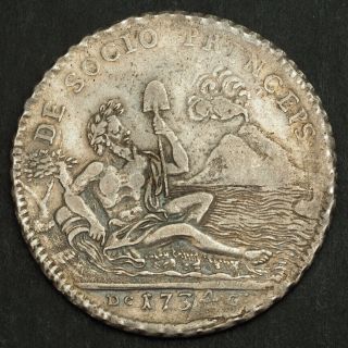 1934,  Kingdom Of Naples,  Charles Iii Of Spain.  Silver Piastra (120 Grana) Coin.